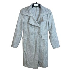 Susana Monaco Peacoat Women’s Size 6 Gray Casual 100% Lambswool Coat